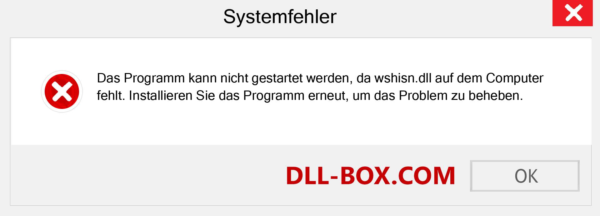 wshisn.dll-Datei fehlt?. Download für Windows 7, 8, 10 - Fix wshisn dll Missing Error unter Windows, Fotos, Bildern